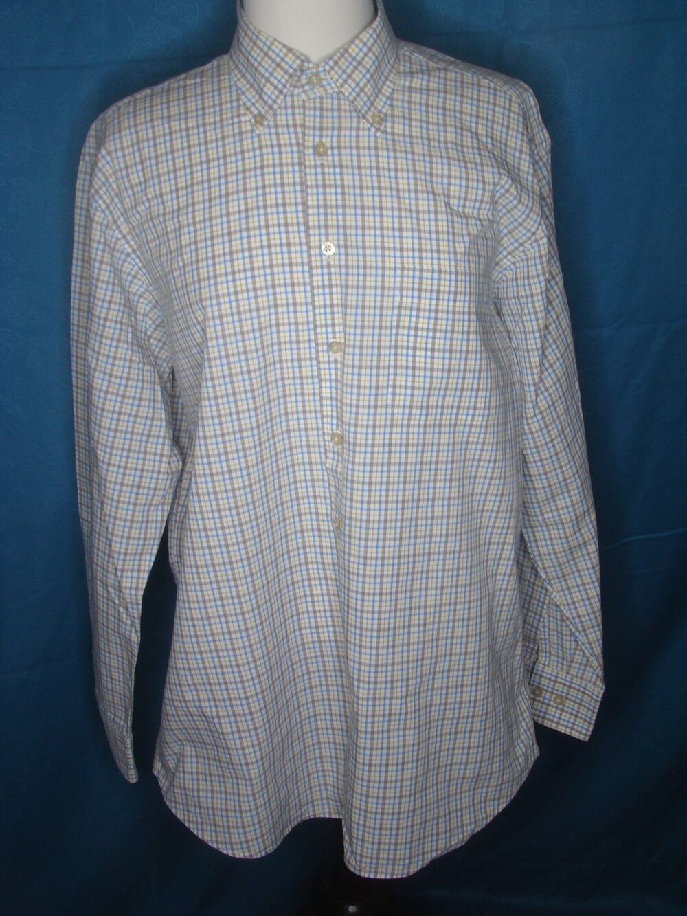 Scott Barber Button Down Men M Multi Color Tattersall Check Plaid 100% Cotton